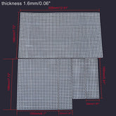 Embroidery Canvas Mesh Plastic Sheets (5 PC Set, 7 to 12.5 Inch Long) Hole 4x4mm Bag Purse Bottom Side Padding Rectangle White For Cross Stitching